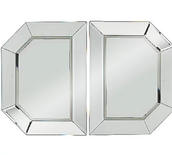 2-Piece Beveled Glass Mirror Sections by Valerie