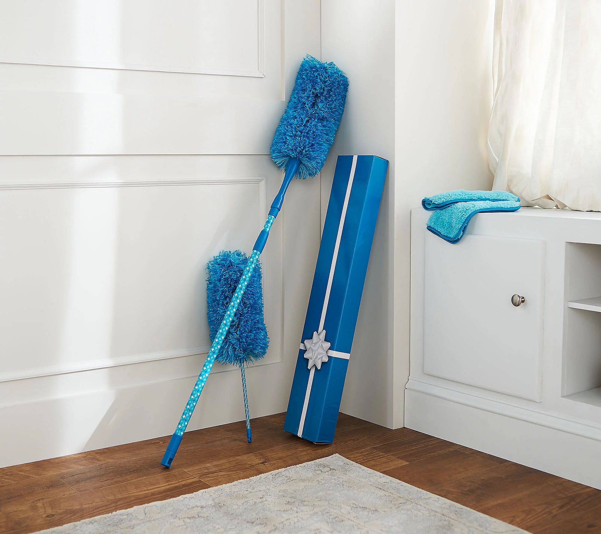 Set of (2) 5-Pc Microfiber Duster Sets with Gift Boxes by Campanelli - Sea Glass